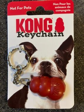 Kong Red Mini Keychain with Silver Hardware